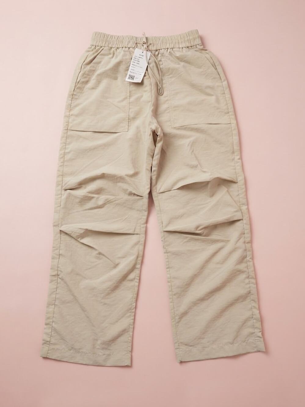 NWT Casual Utility Parachute Pants Khaki Medium Lightweight Outdoor Running Hike